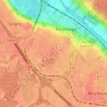 Mappa topografica La Ferme du Temple, altitudine, rilievo