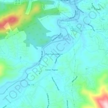 Mappa topografica Plott Farm Addition, altitudine, rilievo