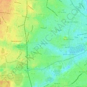 Mappa topografica Mondésir, altitudine, rilievo
