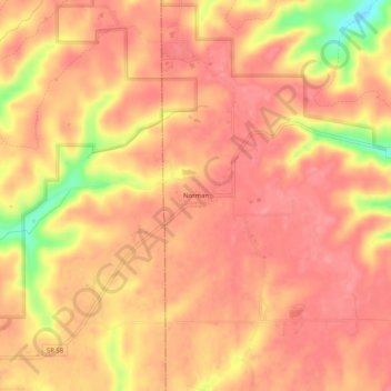 Mappa topografica Norman, altitudine, rilievo