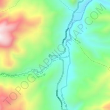 Mappa topografica Bermejo, altitudine, rilievo
