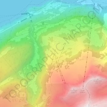 Mappa topografica Axalp, altitudine, rilievo