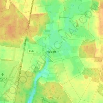 Mappa topografica Ridders, altitudine, rilievo