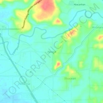 Mappa topografica Abaga, altitudine, rilievo