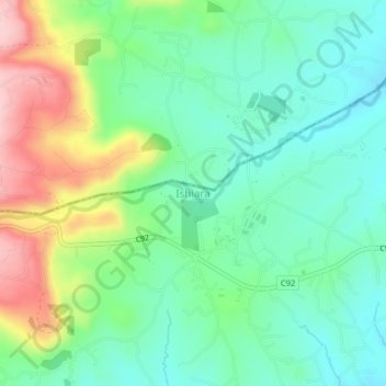 Mappa topografica Ishiara, altitudine, rilievo