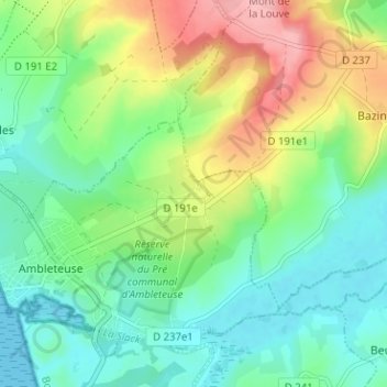 Mappa topografica Hameau de Raventhun, altitudine, rilievo