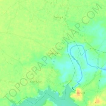 Mappa topografica Hargawan, altitudine, rilievo