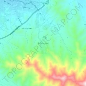 Mappa topografica La Rinconada, altitudine, rilievo