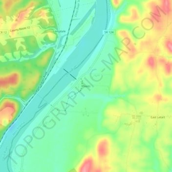 Mappa topografica Plants, altitudine, rilievo