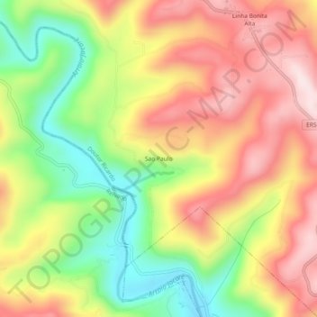 Mappa topografica Sao Paulo, altitudine, rilievo