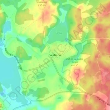 Mappa topografica Vestiena, altitudine, rilievo