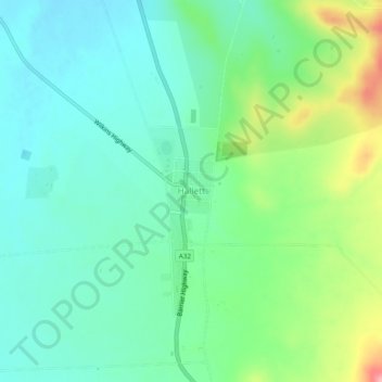 Mappa topografica Hallett, altitudine, rilievo