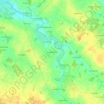 Mappa topografica Sainte-Victoire, altitudine, rilievo