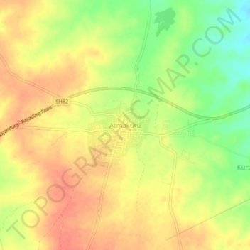 Mappa topografica Atmakuru, altitudine, rilievo
