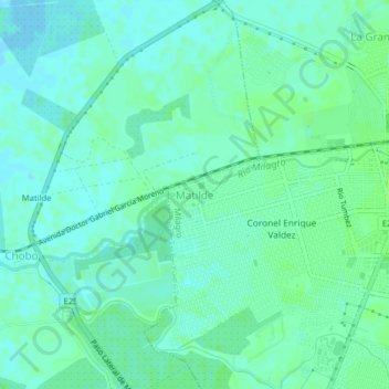Mappa topografica Matilde, altitudine, rilievo