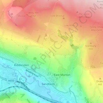 Mappa topografica West Morton, altitudine, rilievo