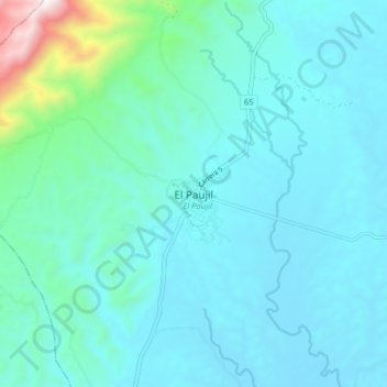 Mappa topografica El Paujil, altitudine, rilievo