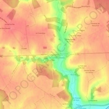 Mappa topografica Les Tirelles, altitudine, rilievo