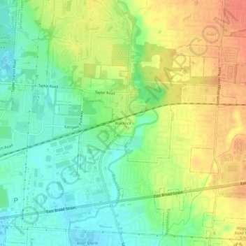 Mappa topografica Blacklick, altitudine, rilievo