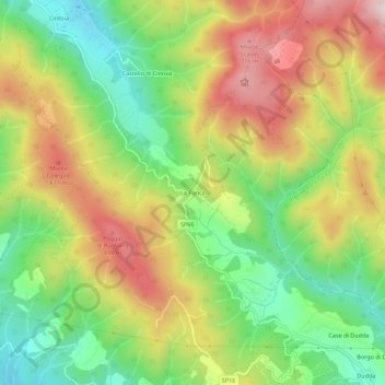 Mappa topografica La Panca, altitudine, rilievo