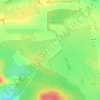 Mappa topografica Bar Moor, altitudine, rilievo