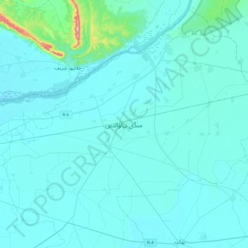 Mappa topografica Mandi Bahauddin, altitudine, rilievo