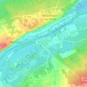 Mappa topografica Sandrancourt, altitudine, rilievo