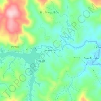 Mappa topografica Alto Cedros, altitudine, rilievo