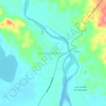 Mappa topografica Lomas de Chapultepec, altitudine, rilievo