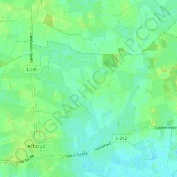 Mappa topografica Tettwang, altitudine, rilievo