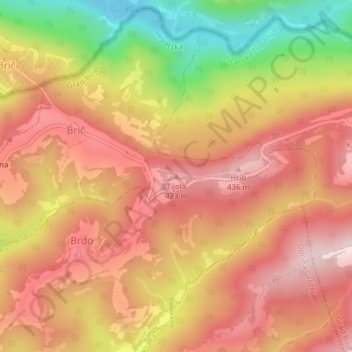 Mappa topografica Tijola, altitudine, rilievo