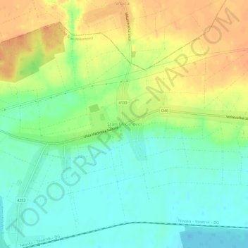 Mappa topografica Stari Mikanovci, altitudine, rilievo