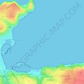 Mappa topografica Anse de Perros, altitudine, rilievo
