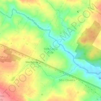 Mappa topografica Sítio Santa Cruz, altitudine, rilievo