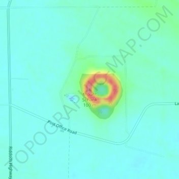 Mappa topografica Mount Schank, altitudine, rilievo