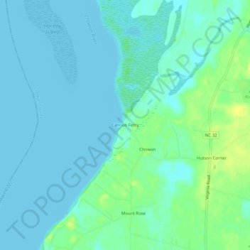 Mappa topografica Cannon Ferry, altitudine, rilievo