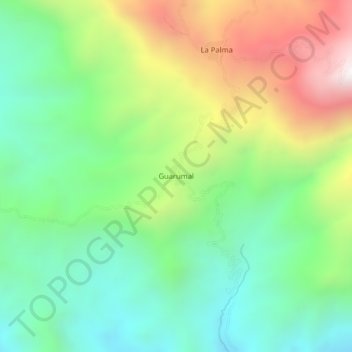 Mappa topografica Guarumal, altitudine, rilievo