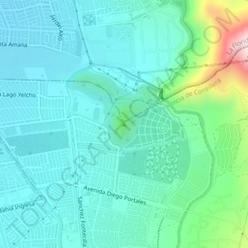 Mappa topografica Cerro Chequèn, altitudine, rilievo