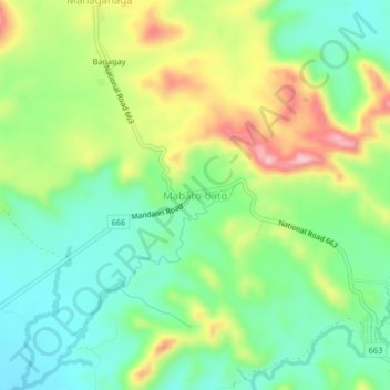 Mappa topografica Mabato-bato, altitudine, rilievo
