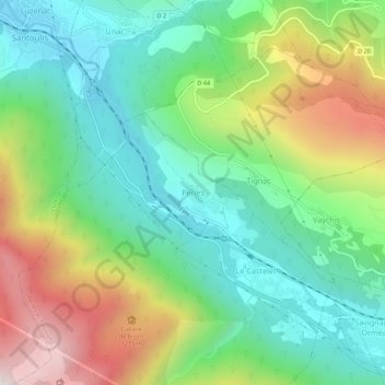 Mappa topografica Perles, altitudine, rilievo