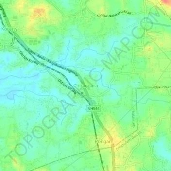 Mappa topografica Chirangara, altitudine, rilievo