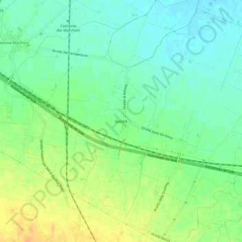 Mappa topografica Bastelli, altitudine, rilievo