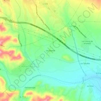 Mappa topografica Las Casicas, altitudine, rilievo