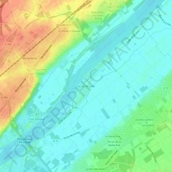 Mappa topografica Le Lac de Loire, altitudine, rilievo