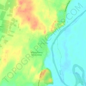 Mappa topografica La Palma, altitudine, rilievo