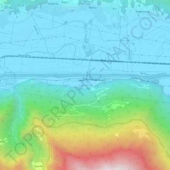 Mappa topografica Selvetta, altitudine, rilievo