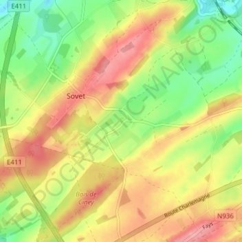 Mappa topografica Croix, altitudine, rilievo