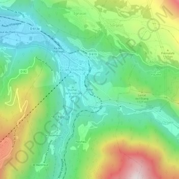 Mappa topografica Rufat, altitudine, rilievo