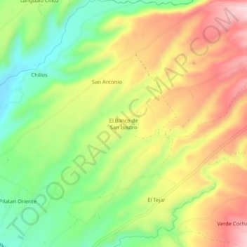Mappa topografica El Banco de San Isisdro, altitudine, rilievo