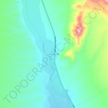 Mappa topografica Ash Springs, altitudine, rilievo